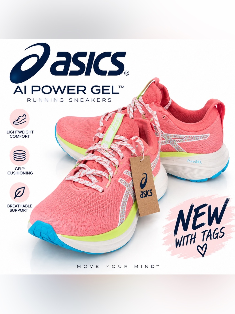 ASICS new with tags Women's Pink Running Shoes - Performance Athletic Sneakers